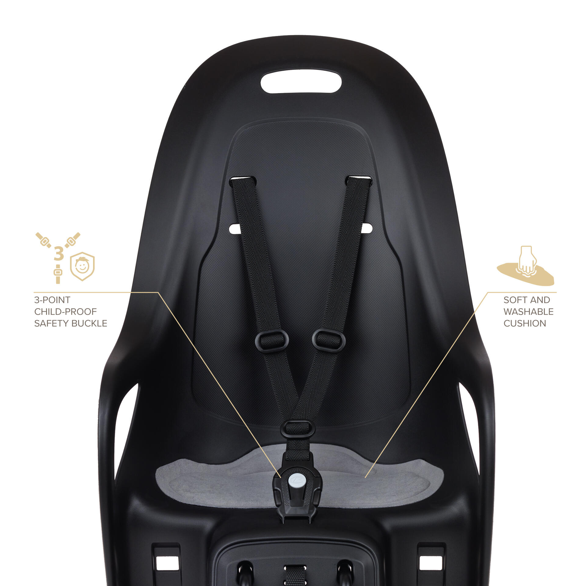 Silla Bicicleta fijácion Trasera Cuadro KOARI Negro/Gris 4/8