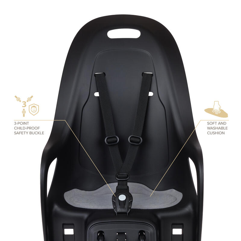 Siège vélo arrière  pour porte-bagages avec MIK HD KOARI Noir/Gris