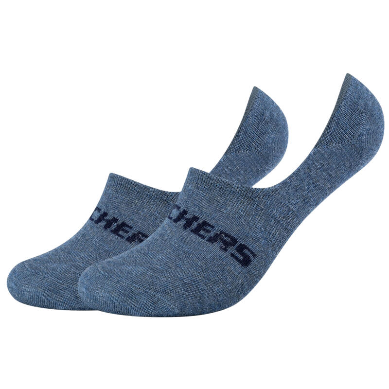 Uniszex zokni, Skechers 2PPK Mesh Ventilation Footies Socks, kék