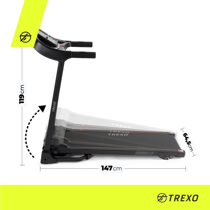 Bandă de alergare fitness TREXO X100, negru