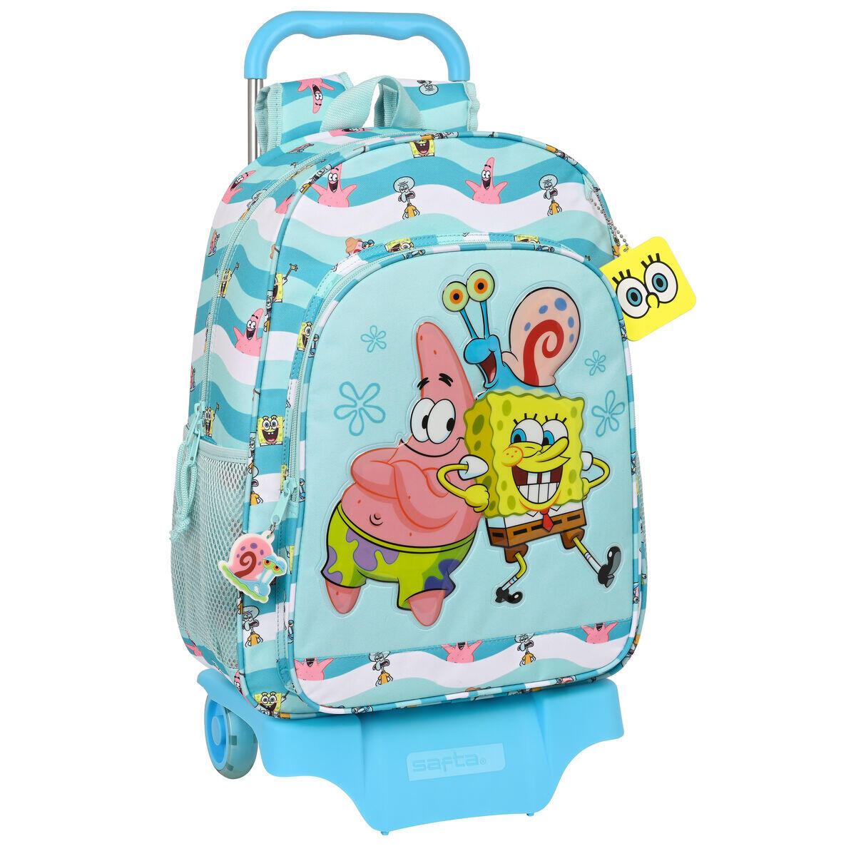 Mochila escolar com rodas spongebob stay positive poliéster