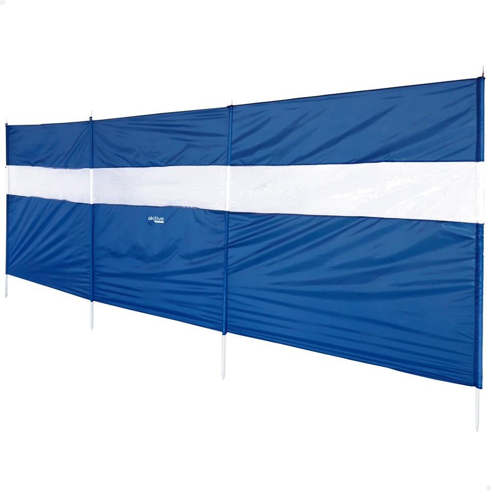 Aktive - Brise-vent De Plage Polyvalent 4 Mètres Avec Vue Panoramique Aktive - Parasol - Blanc|bleu - Taille Unique - Decathlon