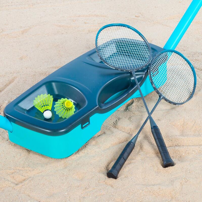 GYMAX Filet De Badminton 4,2 M – 2 Hauteurs Réglables, Cadre En Fer, Sac De Transport Inclus, Pour Jardin Ou Salle