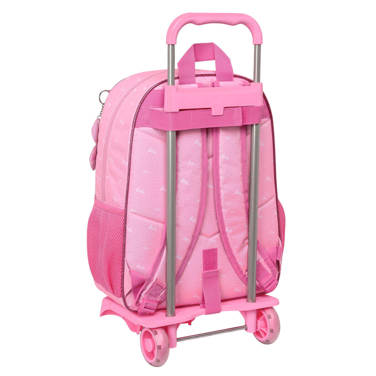 Mochila Escolar com Rodas Barbie Girl Cor de Rosa 3/3