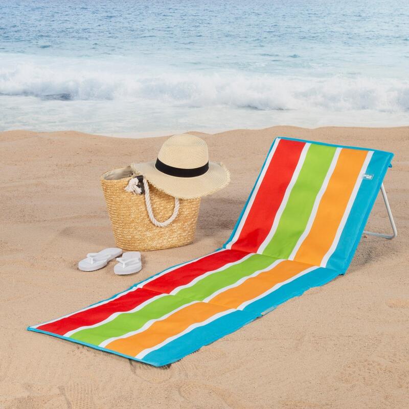 Aktive Tapete de praia com encosto reclinável multicolorido