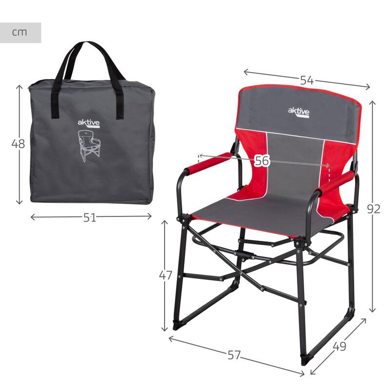 Aktive Cadeira dobrável anti-roll diretor de campamento dobrável compacto cinza