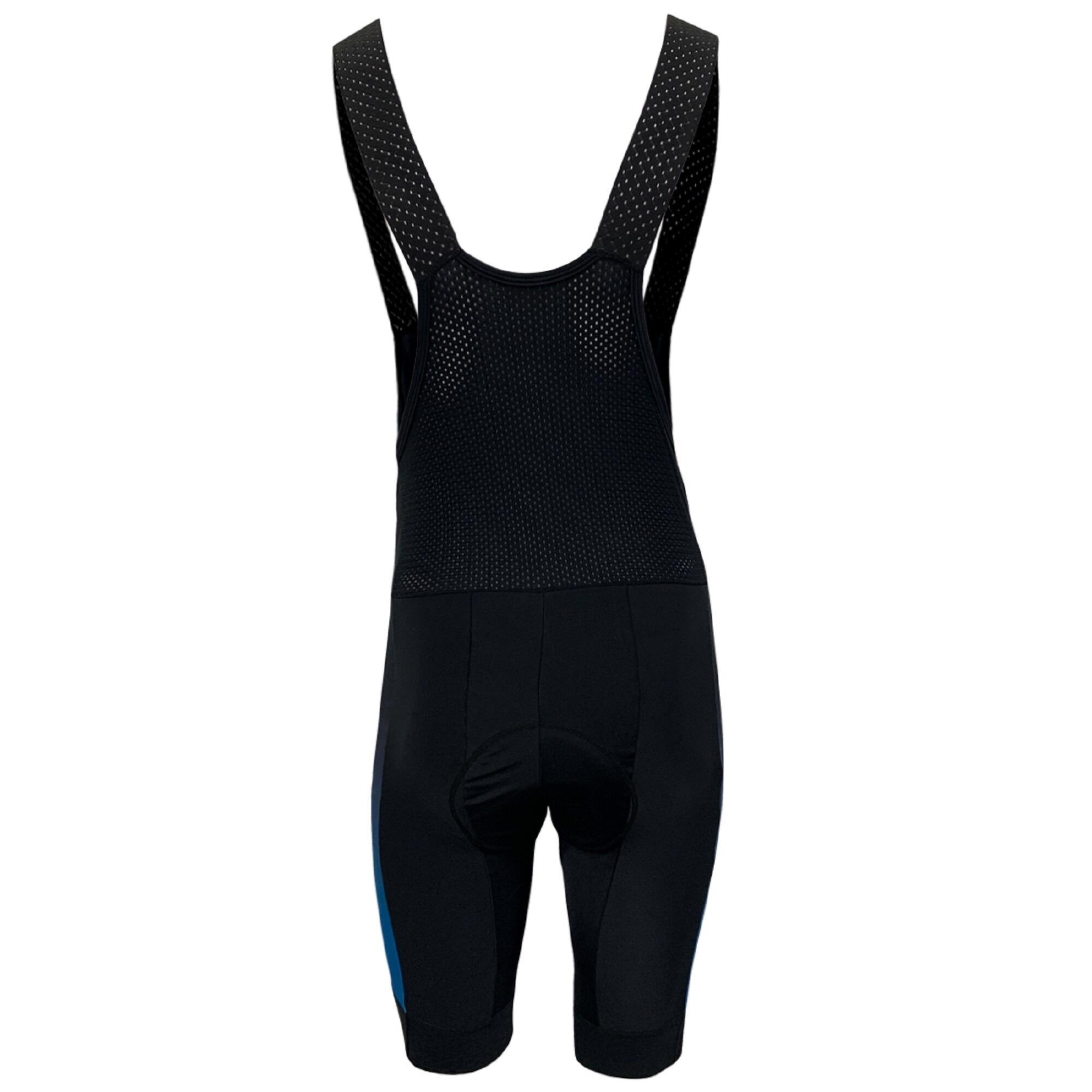 Culotte Ciclismo Corto con Tirantes de Verano Vitalbike Negro Azul T/M 3/3