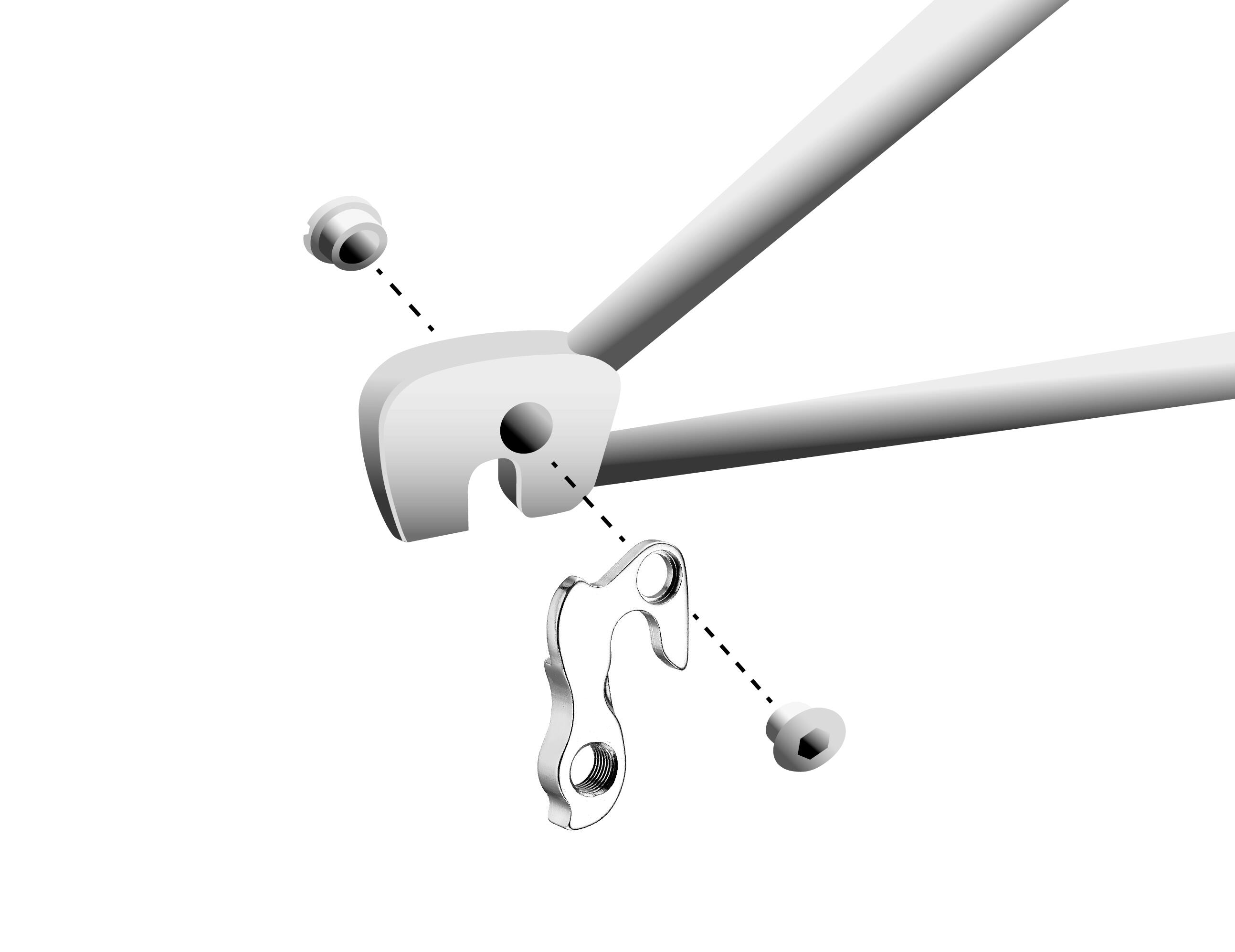 Gancio del deragliatore posteriore destro Union gh-137 6/6