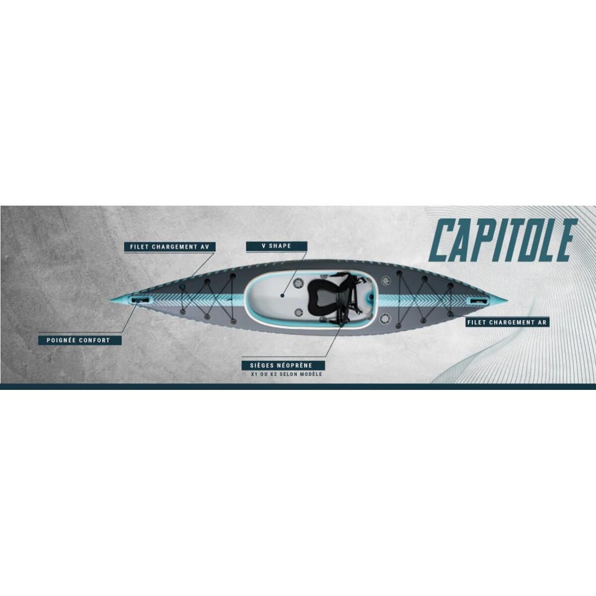 Kayak gonfiabile Coasto Capitole 2 posti -Max 250kg- 426x90cm(14'x35) - Grigio 2/8