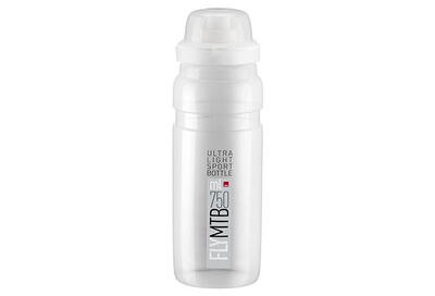 Elite Fly MTB Trinkflasche 750 ml Transparent Logo Grau