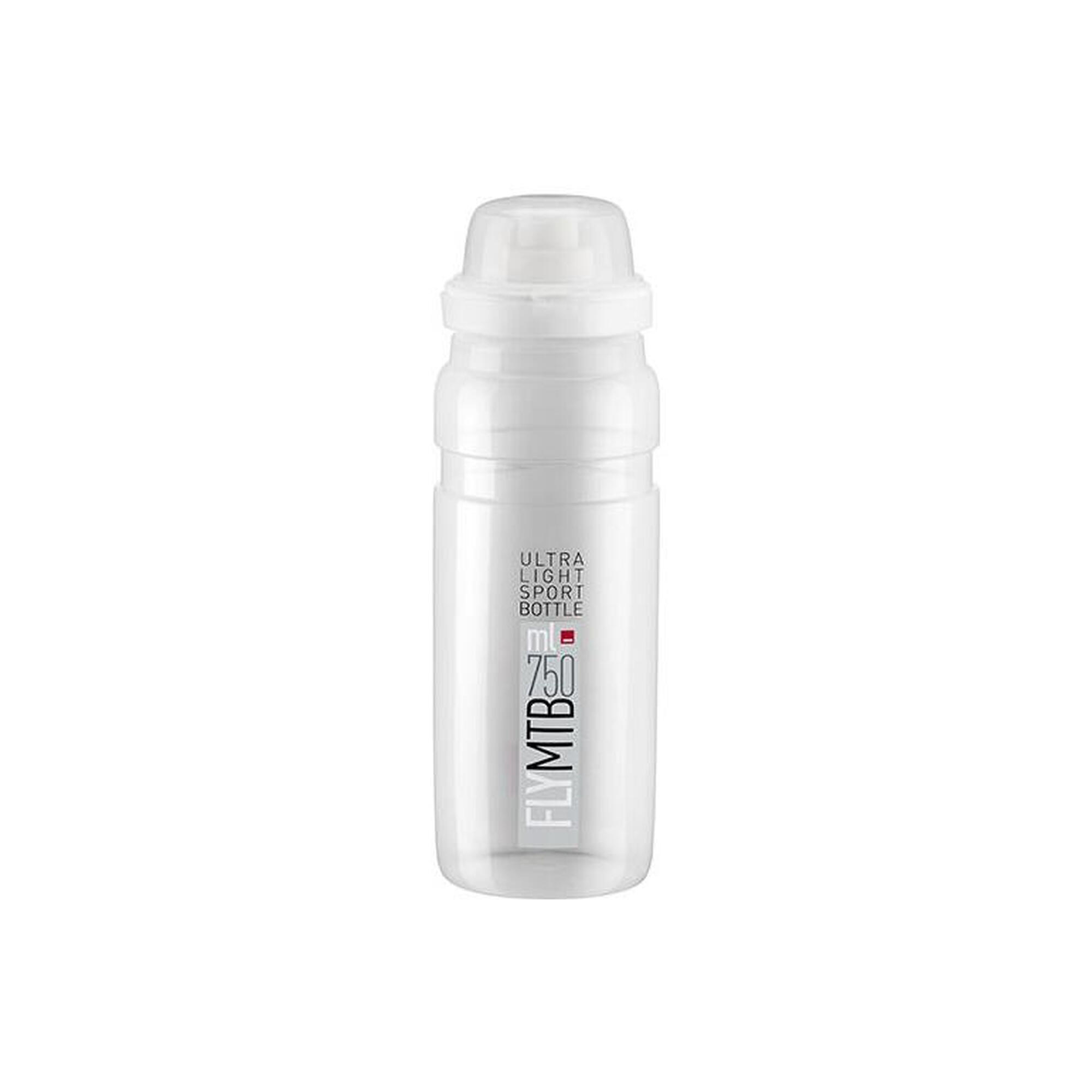 BIDON ELITE FLY MTB TRANSPARENTE LOGO GRIS 750ML