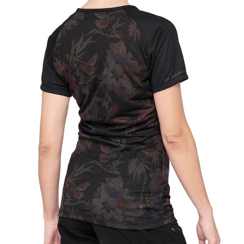 Airmatic Women - Damen Kurzarm Trikot - Black Floral - Schwarz/Gemustert