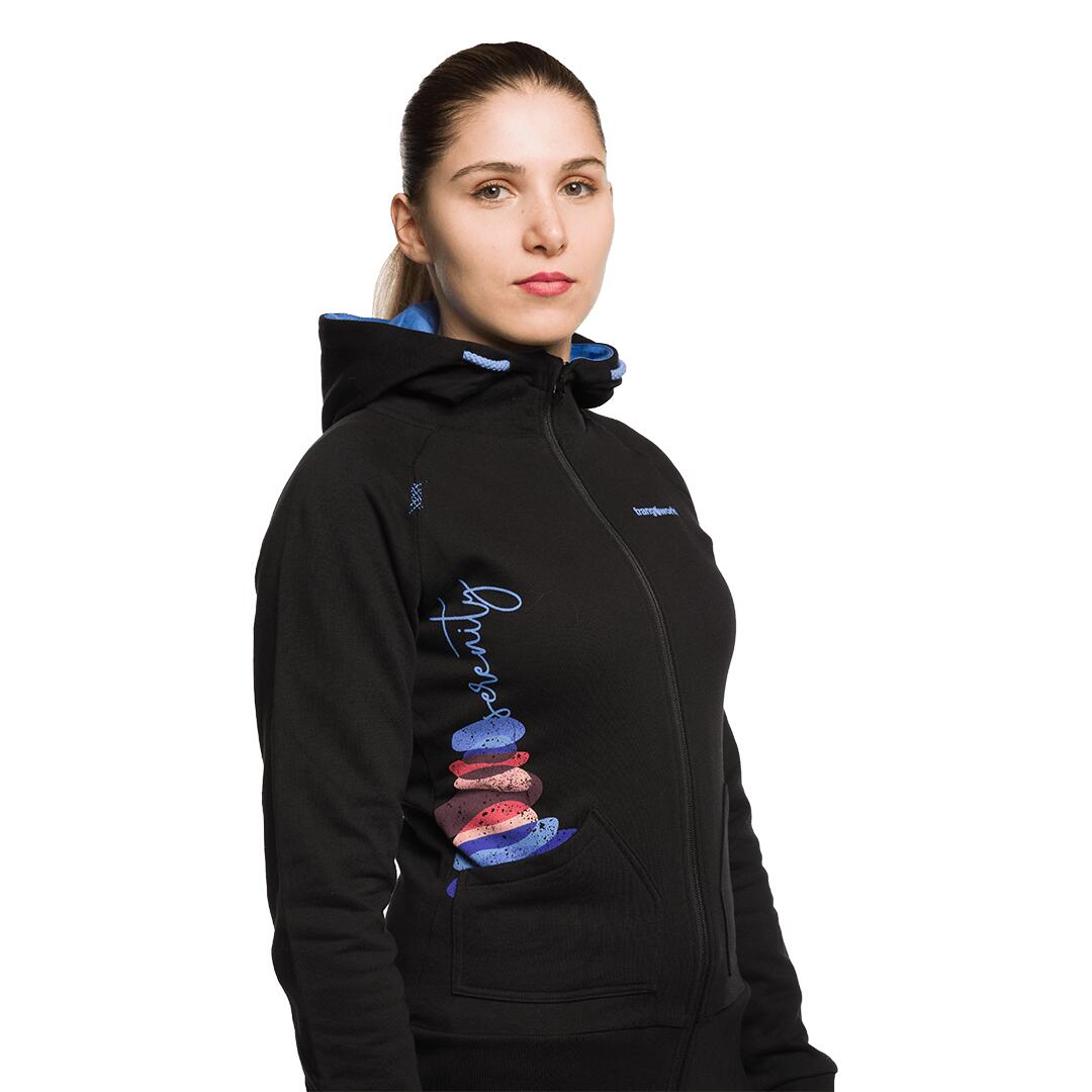 Sudadera con cremallera para Mujer Trangoworld Serenity Negro/Azul 4/7