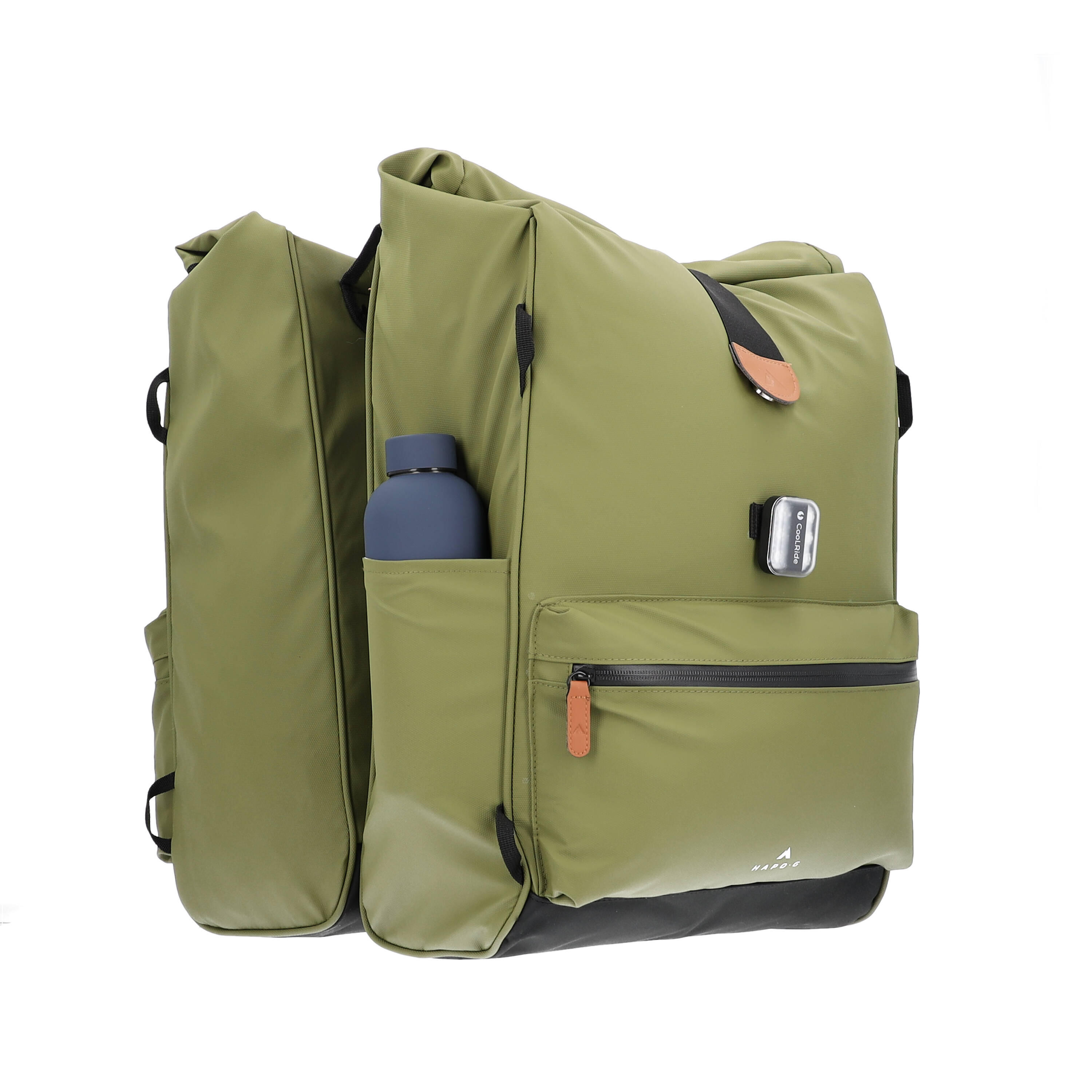 Sacoche double vélo porte-bagage étanche 50L, 2x25L KAKI HAPO-G
