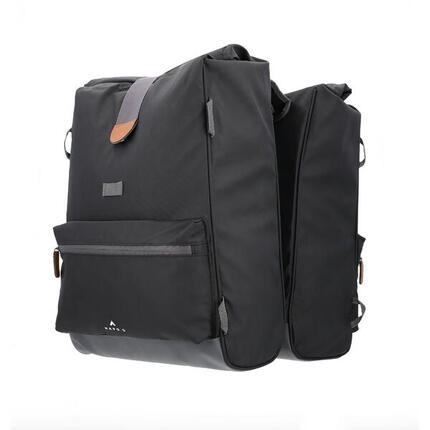 Sacoche double vélo porte-bagage étanche 27L NOIR