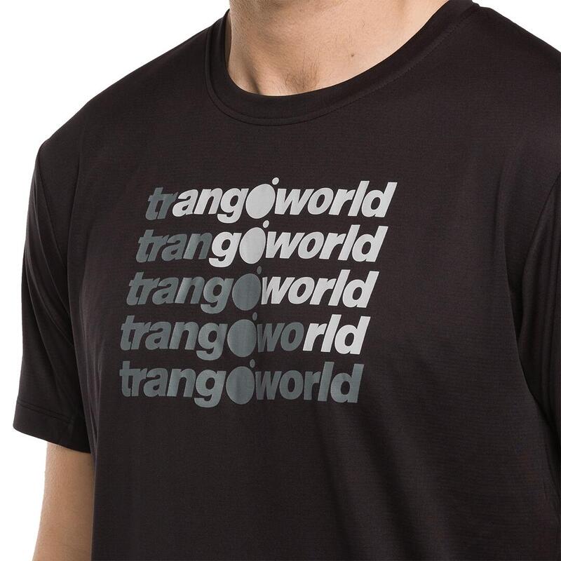 Camiseta de manga corta para Hombre Trangoworld Arbas Negro protección UV+30