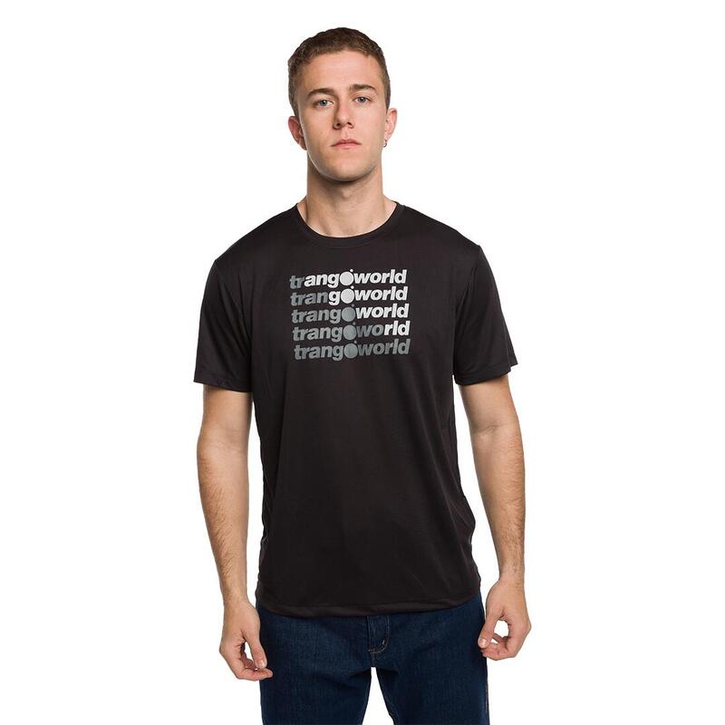 Camiseta de manga corta para Hombre Trangoworld Arbas Negro protección UV+30
