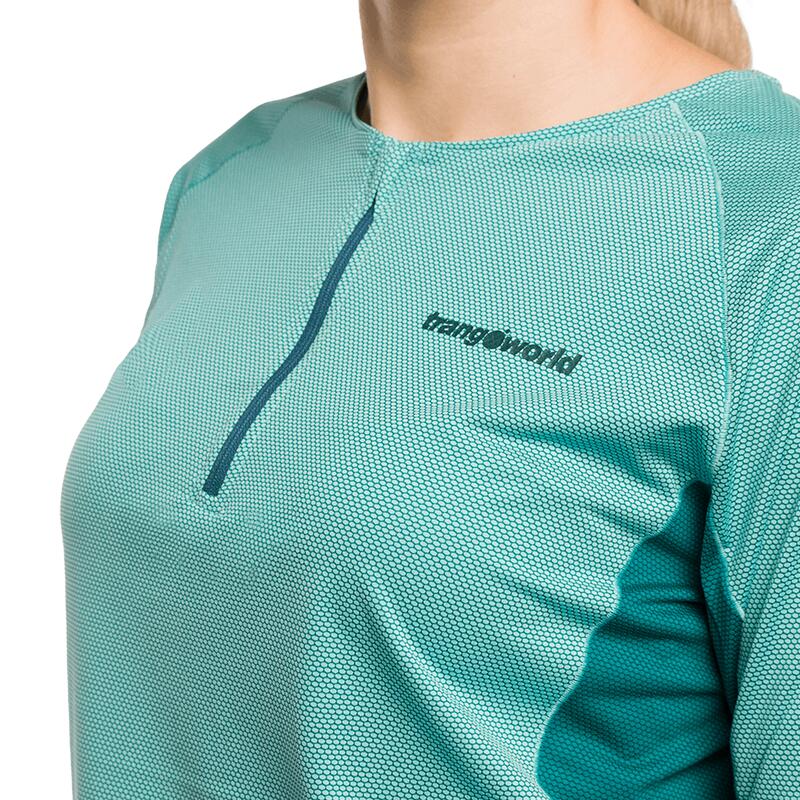Camiseta de manga larga para Mujer Trangoworld Naret Azul/Verde