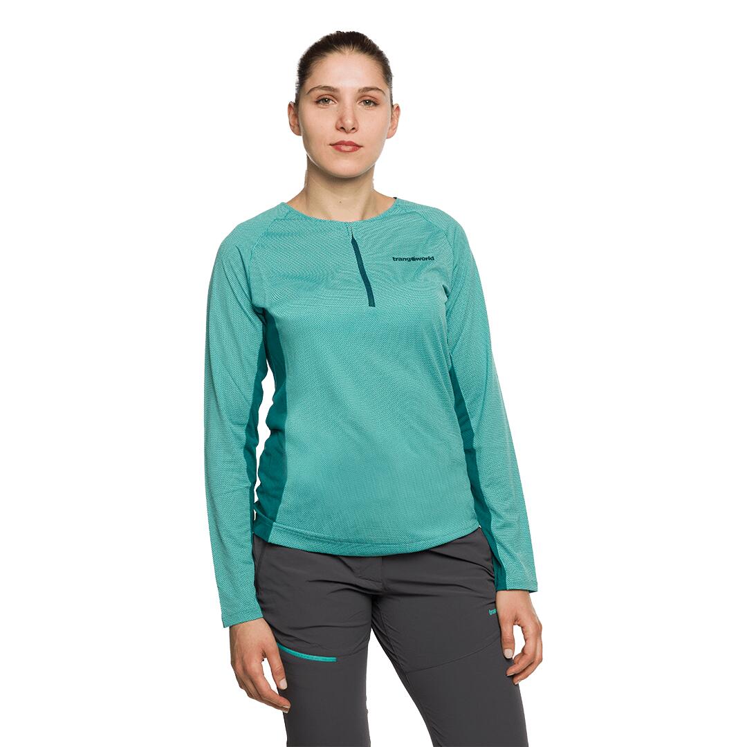 Camiseta manga larga para Mujer Trangoworld Naret Azul/Verde 3/6