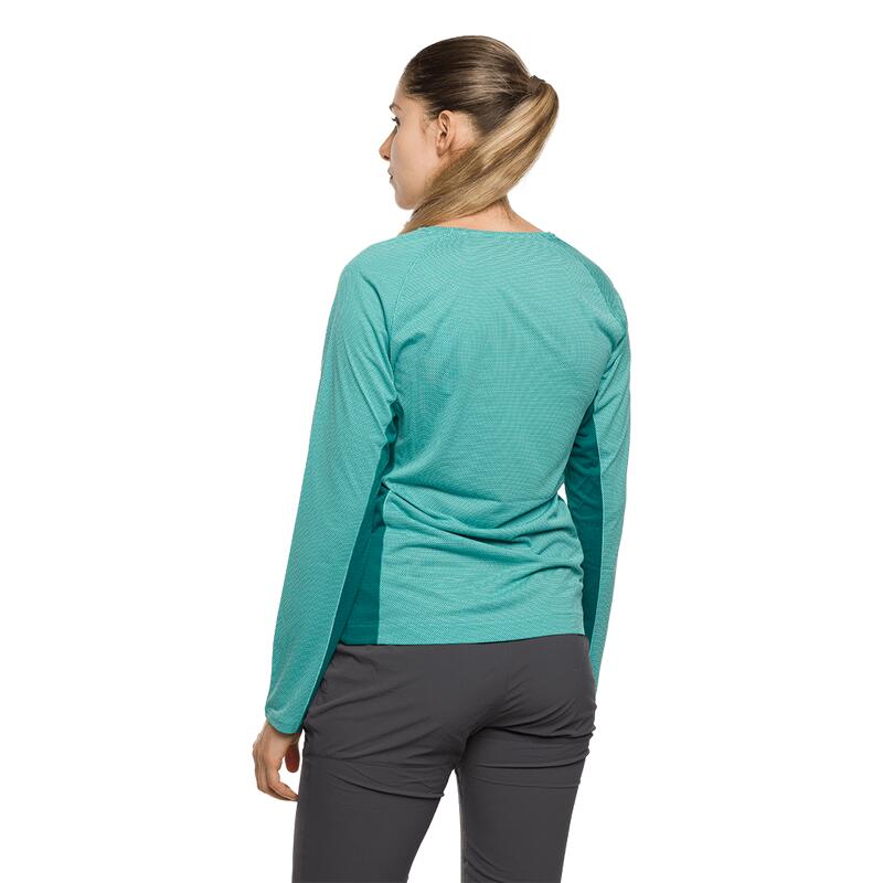 Camiseta de manga larga para Mujer Trangoworld Naret Azul/Verde