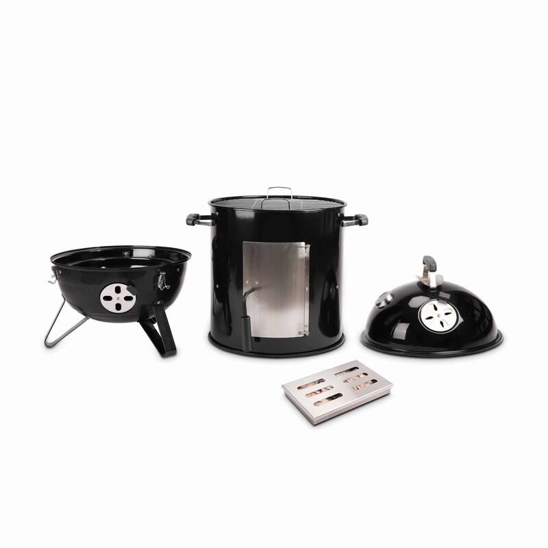 Barbacoa ahumador carbón – Juan – Smoker premium con aireadores, ahumador, gril,