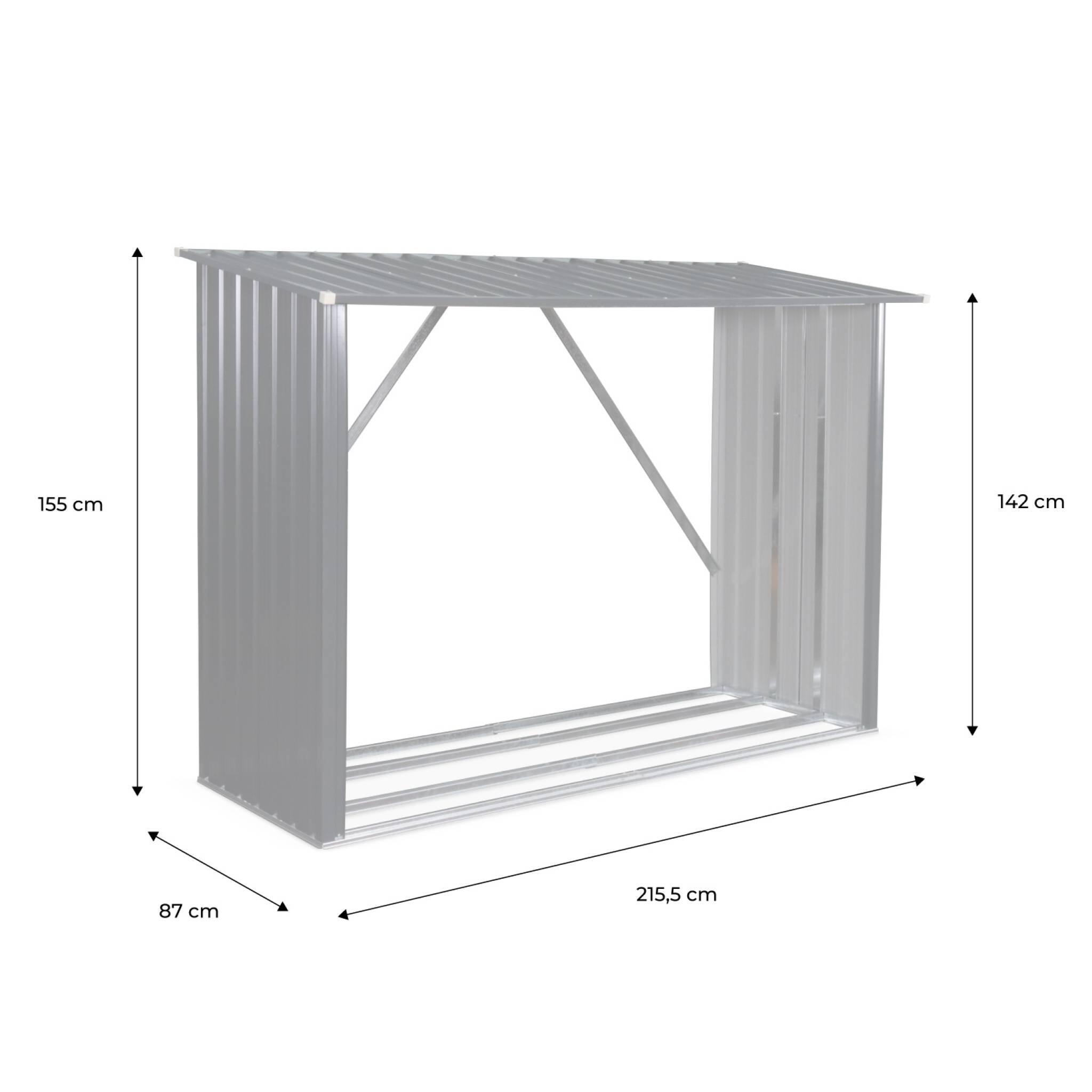 Galpão de jardim 80x215x155cm, aço galvanizado, Antracite 4/4