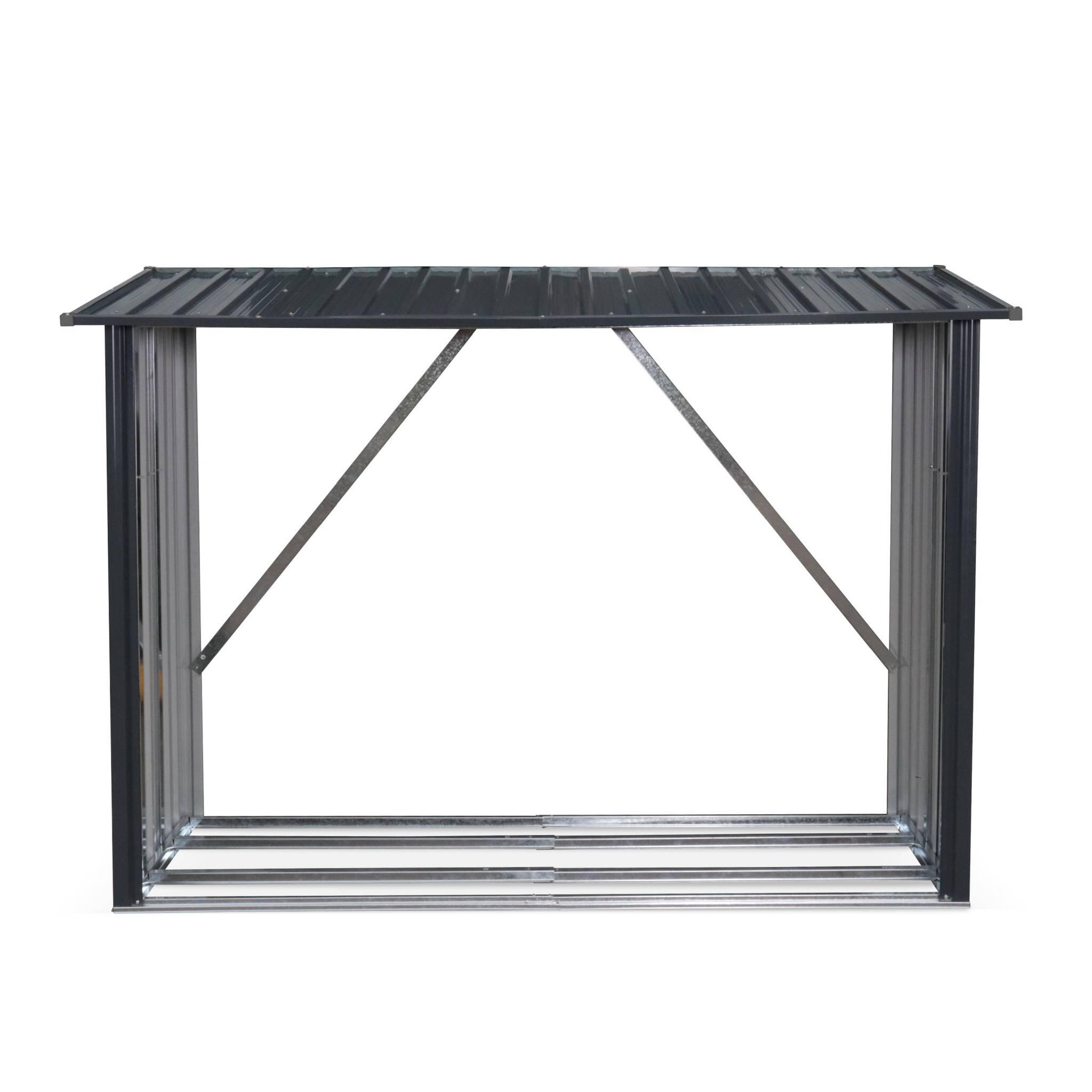 Galpão de jardim 80x215x155cm, aço galvanizado, Antracite 2/4