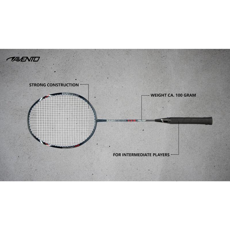 Racheta badminton Avento Rally, aluminiu, Negru/Gri, uni