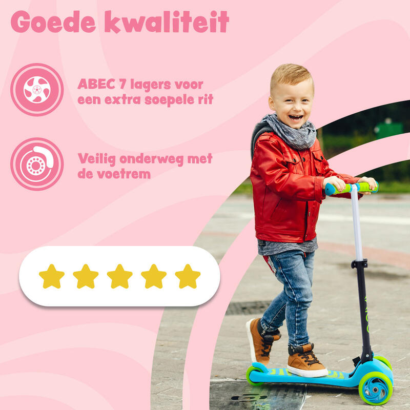 AMIGO Twister trottinette pliable à 3 roues pour enfants avec frein à pied rose