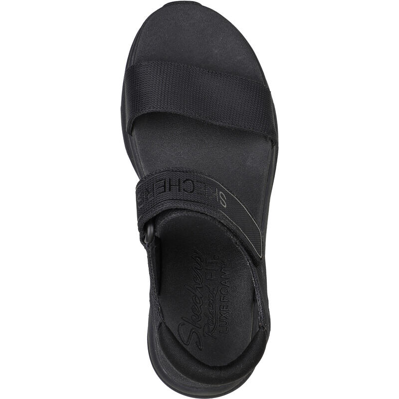 Sandalias Skechers D'lux Walker - New B, Negro, Mujer