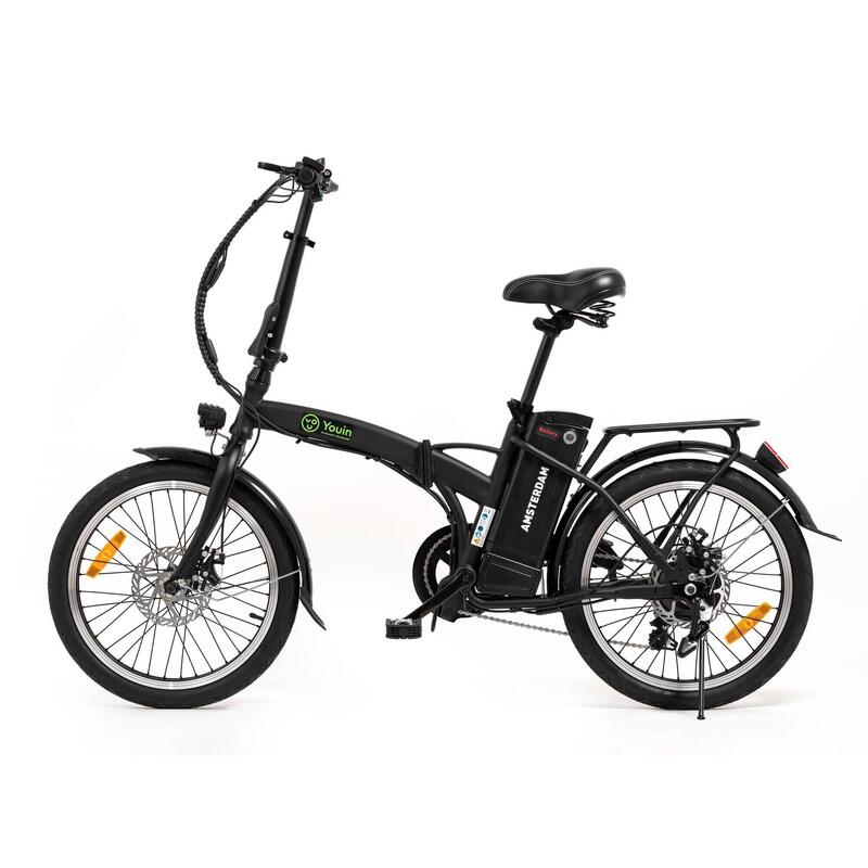 Bicicleta eléctrica plegable 3 en 1 YOUIN Amsterdam, Autonomía 45 km, Motor 250W