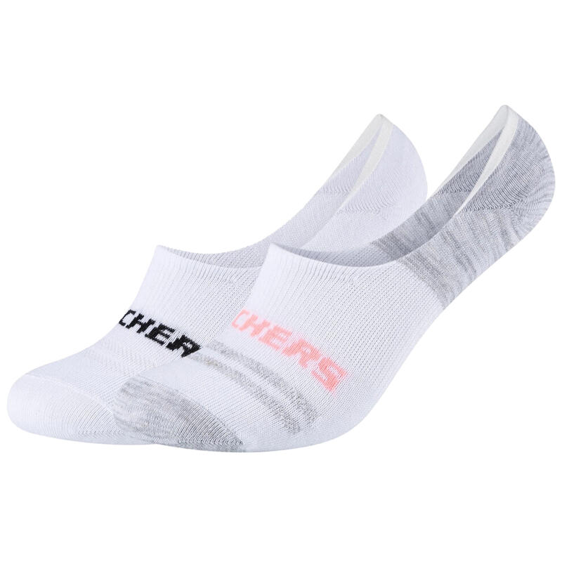 Uniszex zokni, Skechers 2PPK Mesh Ventilation Footies Socks, fehér