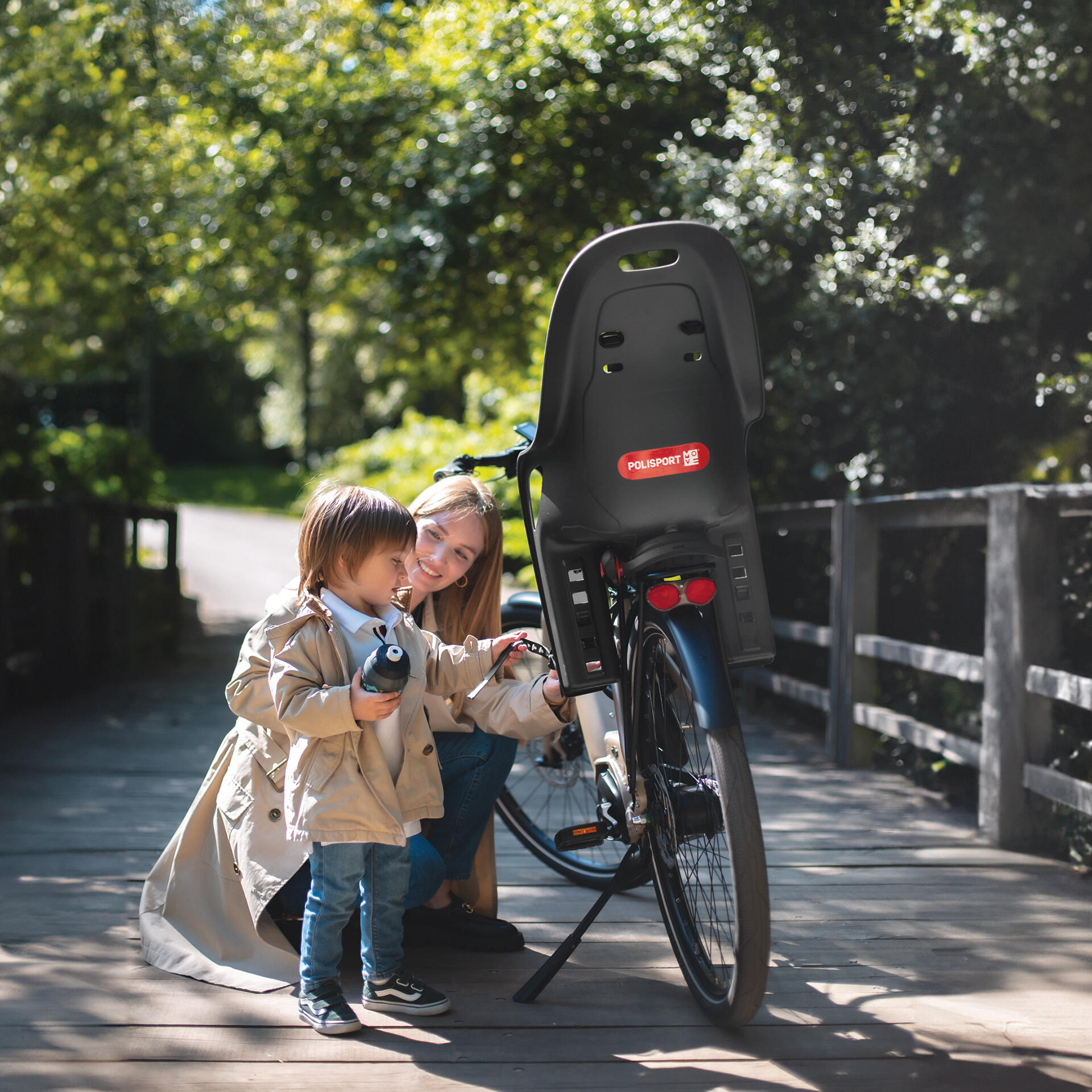 Siège vélo arrière kOARI XR Fixation sur porte-bagages Noir/Gris 7/8