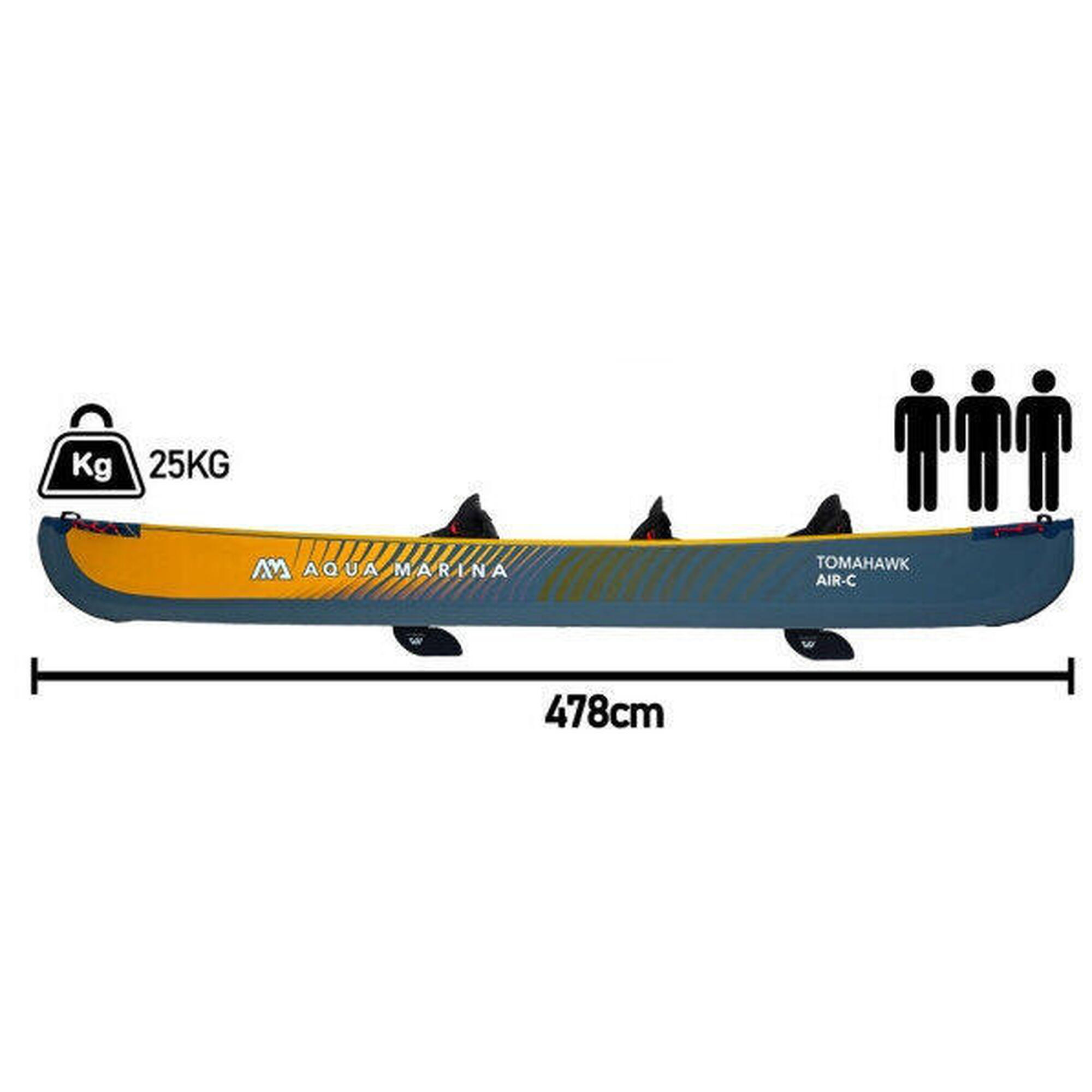 Aqua Marina Tomahawk AIR-C 478 cm 2024 opblaasbare 3-persoons kajak