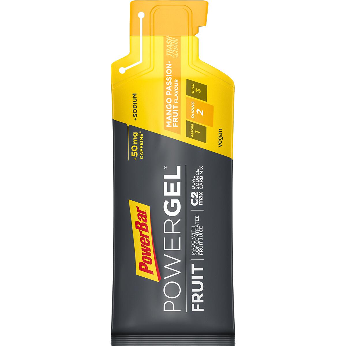 PowerGel Fruit Mango Passionfrucht High Carb Energie Gel Koffein 24x41g 6/7