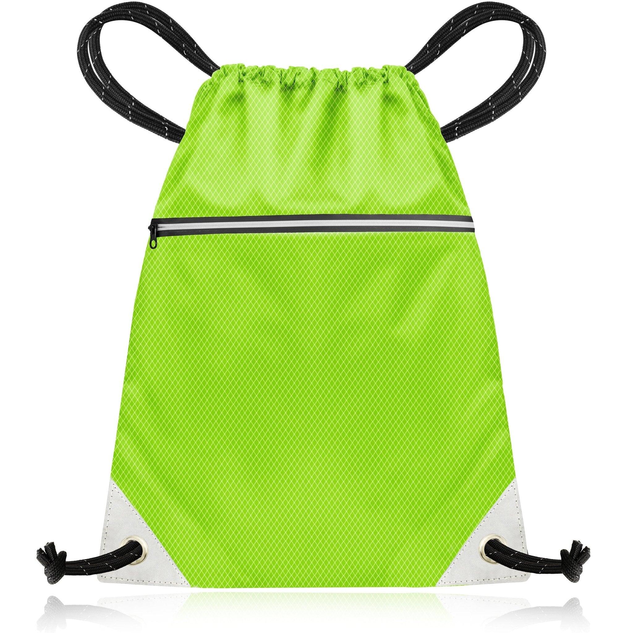 AZENGEAR Drawstring Gym Bag for Sport, PE, Swim, Beach, Yoga, Travel (Neon Green)