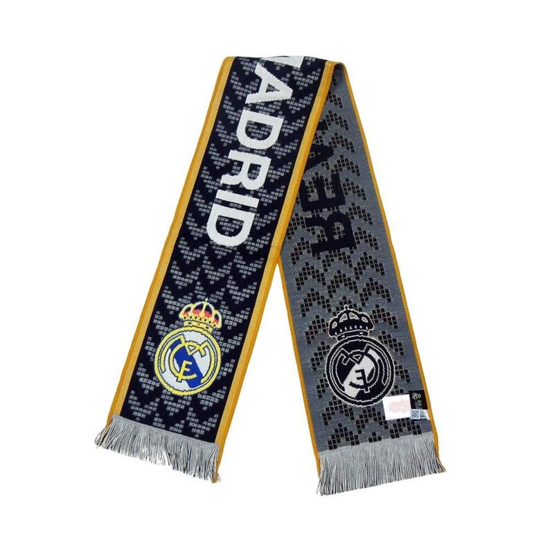 Bufanda Fútbol Real Madrid CF Telar Oficial Azul marino dorado 120x20 cm.