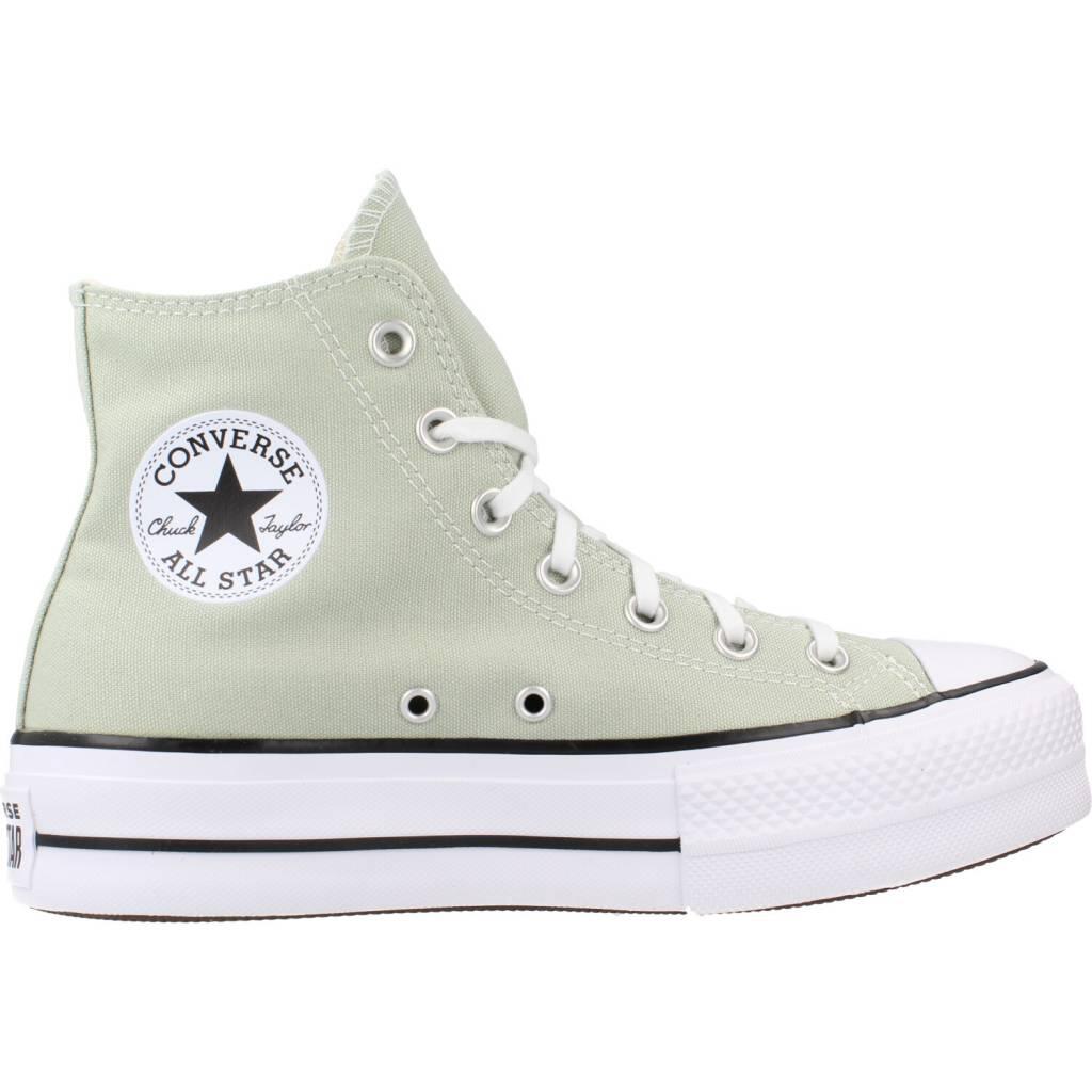 Baskets Converse Modèle Chuck Taylor All Star Lift Hi Couleur Vert 4/5