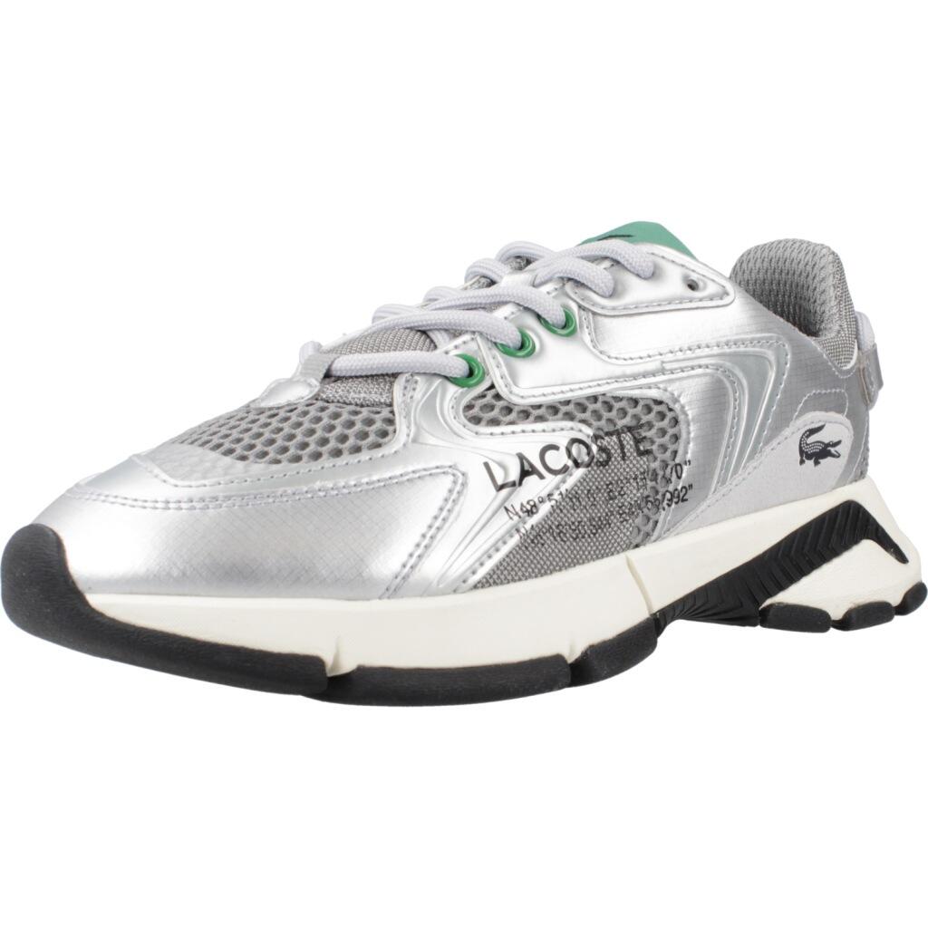 Lacoste - Baskets Lacoste Modèle Neo Textile And Leat Couleur Argent - Chaussures De Sport - Gris - 36 - Decathlon