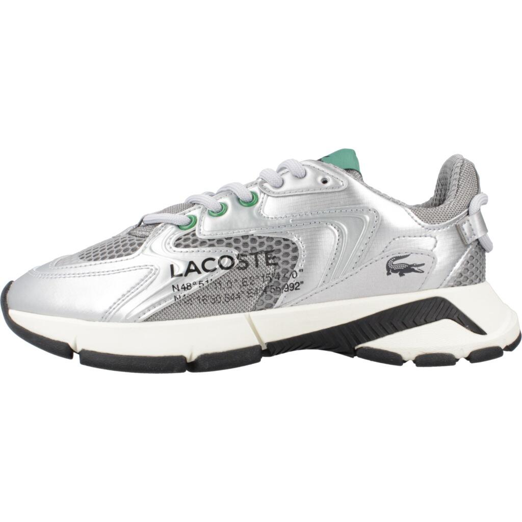 Baskets Lacoste Modèle Neo Textile And Leat Couleur Argent 2/5