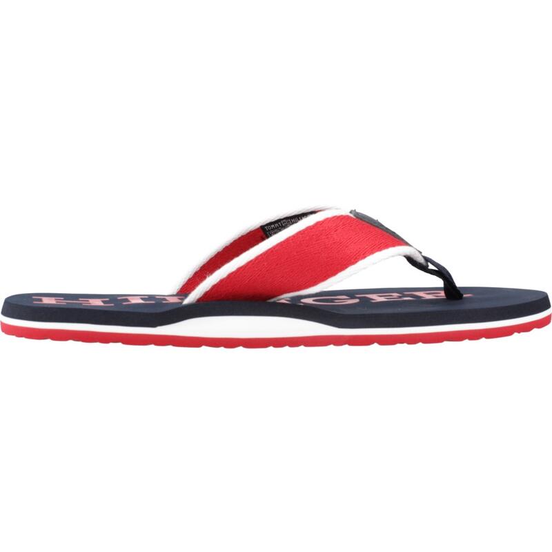 Chanclas Hombre Tommy Hilfiger Patch Hilfiger Beach San Rojo