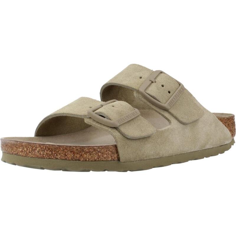 Sandalias Mujer Birkenstock Arizona Suede Leather Verde