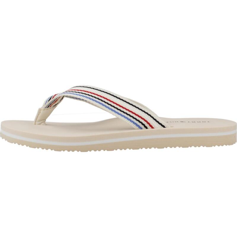 Chanclas Mujer Tommy Hilfiger Th Stripes Beach Sandal Beis