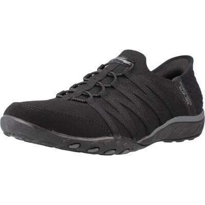 Sportschoenen vrouw skechers slipins breathe easy roll me zwart
