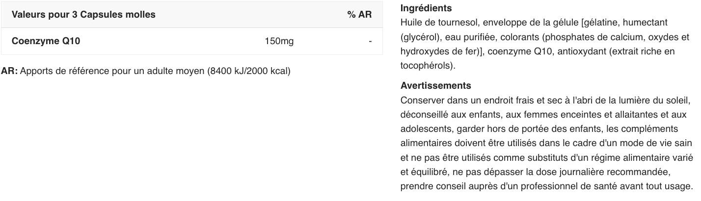Coenzyme Q10 - Co-Q10 - 100 Capsules molles 2/3