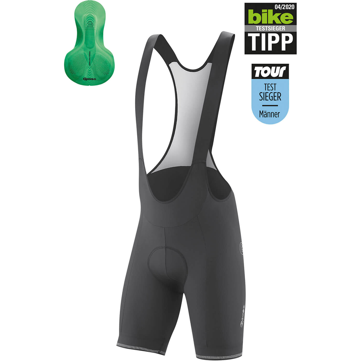 Herren Trägershorts Bike Sitivo Bib Green 2/5