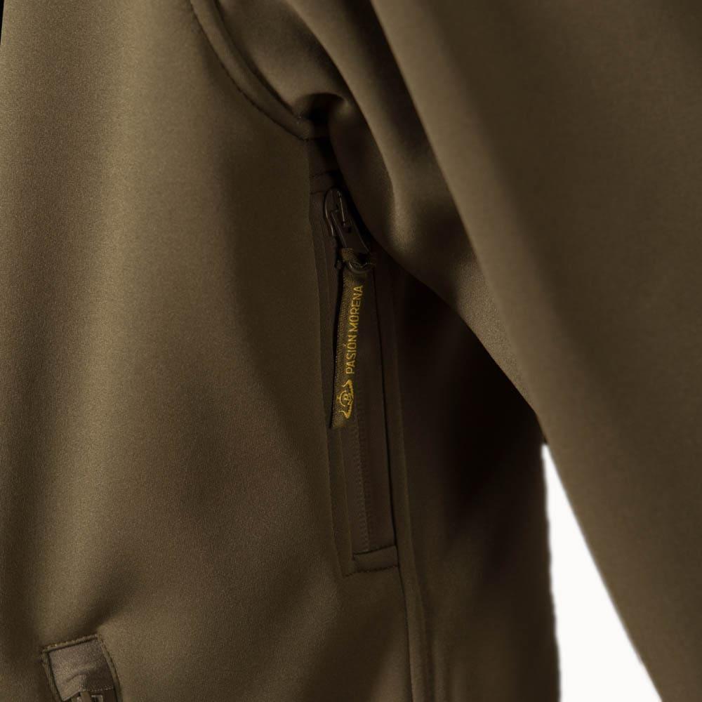 Chaqueta Caza Hombre Pasión Morena 09019 Verde Softshell con Capucha 6/6