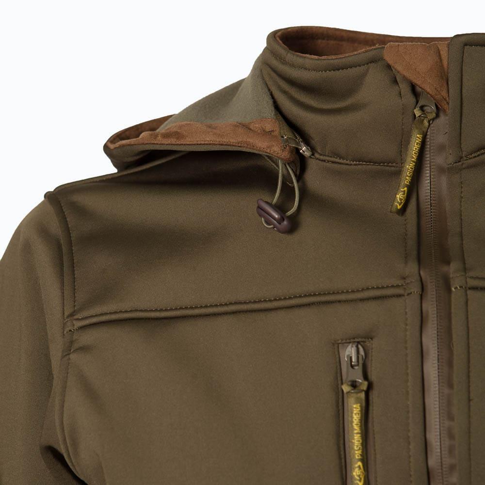 Chaqueta Caza Hombre Pasión Morena 09019 Verde Softshell con Capucha 4/6