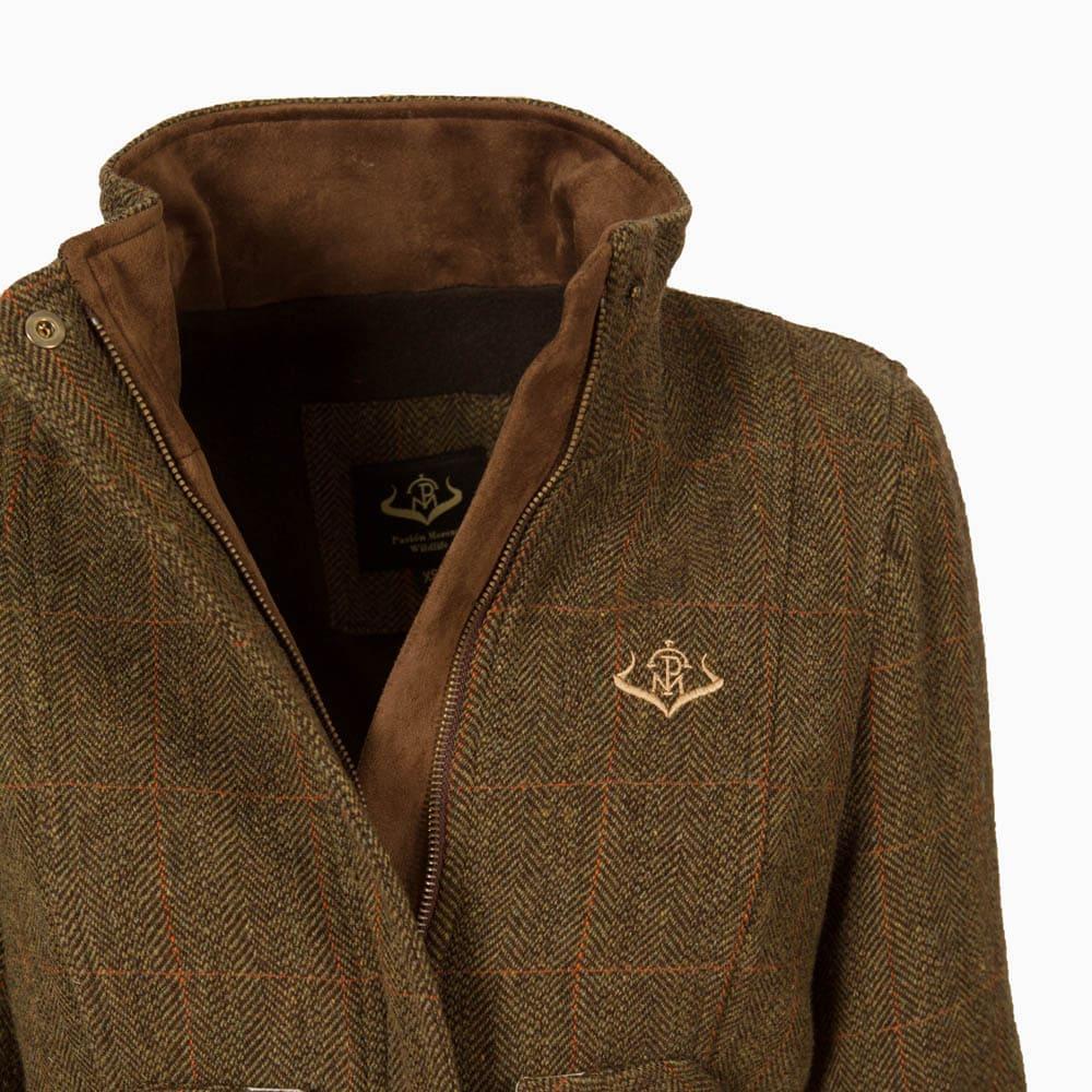 Abrigo Caza Mujer Pasión Morena 10022 Caqui Tweed Polar Cremallera Cuello Alto 5/5