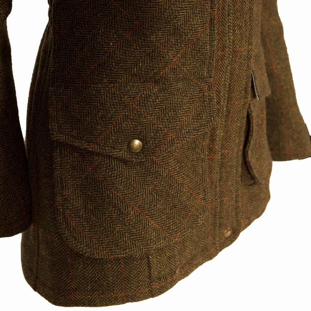 Abrigo Caza Mujer Pasión Morena 10022 Caqui Tweed Polar Cremallera Cuello Alto 3/5